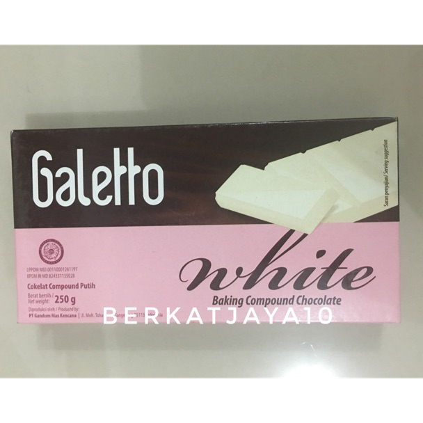 

VIRAL ✅ Galetto White Chocolate Compound Colatta Coklat Putih Coklat Batang 250 gr