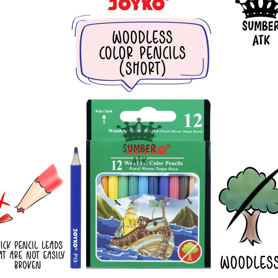 

➵➭✬ Color Pencil Pensil Warna Joyko CP-107 12 Warna Diskon