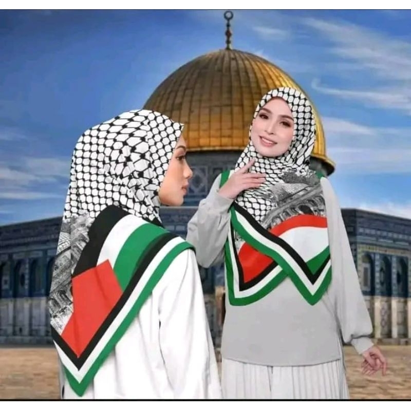 HIJAB PALESTINA / HIJAB SEGI EMPAT PALESTINA / KERUDUNG PALESTINA
