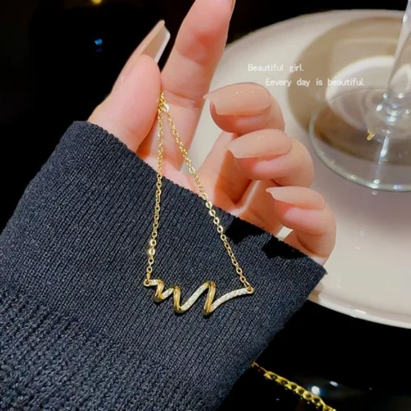 Kalung Titanium PER Simple Kalung Titanium Cantik Wanita Korea