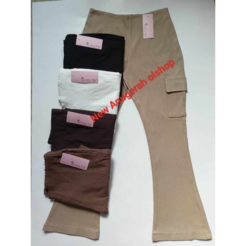 Celana cutbray cargo kantong simple me