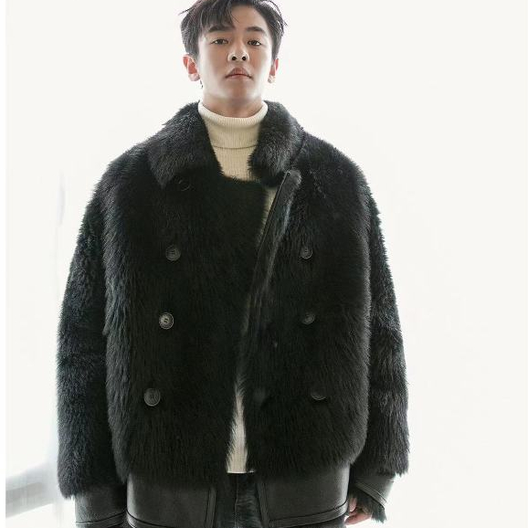 Mantel Bulu Asli Pria Mantel Wol Tuscan Bulu Impor Satu Potong Gaya Baru Yang Trendi