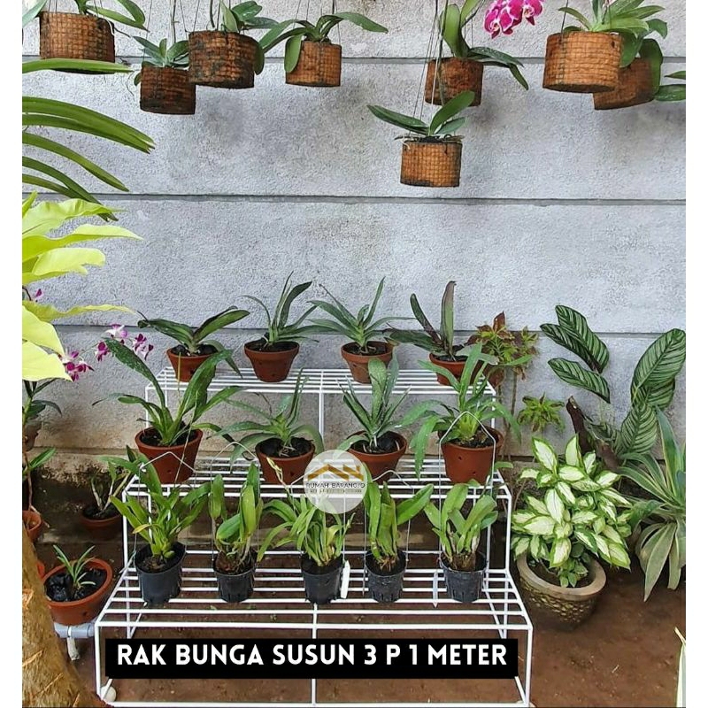 RAK BUNGA SUSUN 3 P 1 METER / RAK POT BUNGA TINGKAT 3 / RAK BUNGA SUSUN