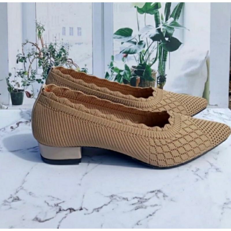 SEPATU PREMIUM IMPOR RAJUT NYAMAN D PAKAI TINGGI 3 CM size 36 37 38 39 40 41 R02