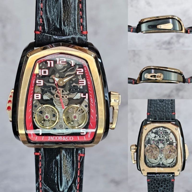 Jam tangan Automatic Swiss JACOB & CO Red Twin Turbo Tourbillon fullset