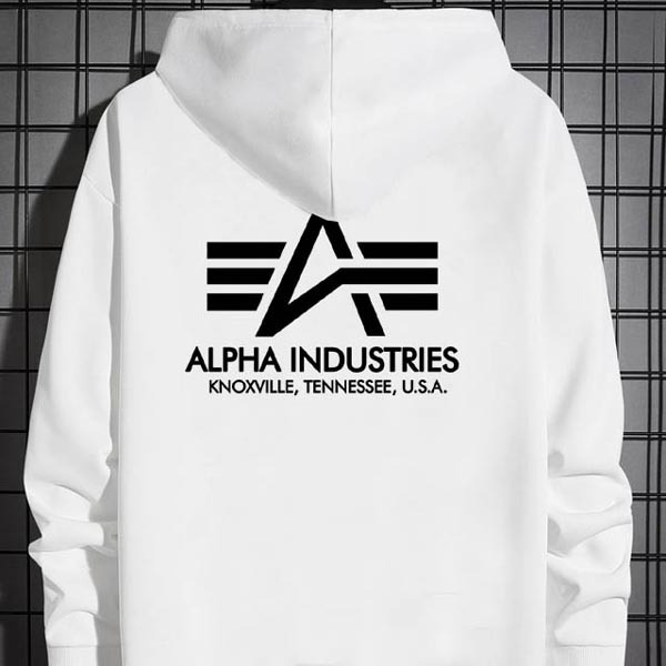 Alpha Industries Hoodie Bahan Cotton Fleece | Pullover & Zipper Hoodie White