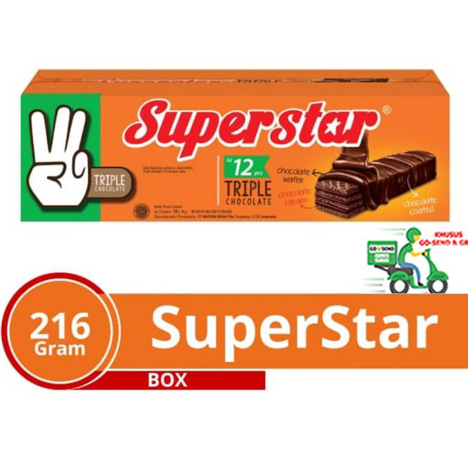 

✾SUPER DISKON♥ Superstar Triple Chocolate wafer cokelat 1 box isi 12 Pcs