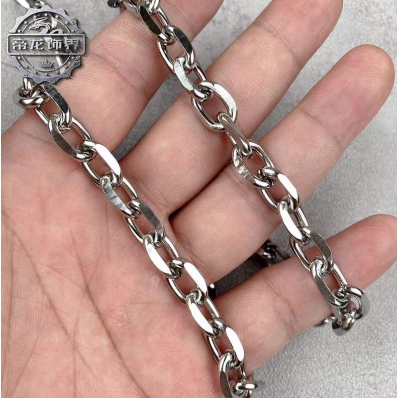 Kalung Titanium Pria Rantai Nori Besar silver Anti Karet Murah Keren Cowok Cewek