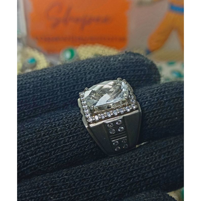 Natural Batu Cincin White topaz