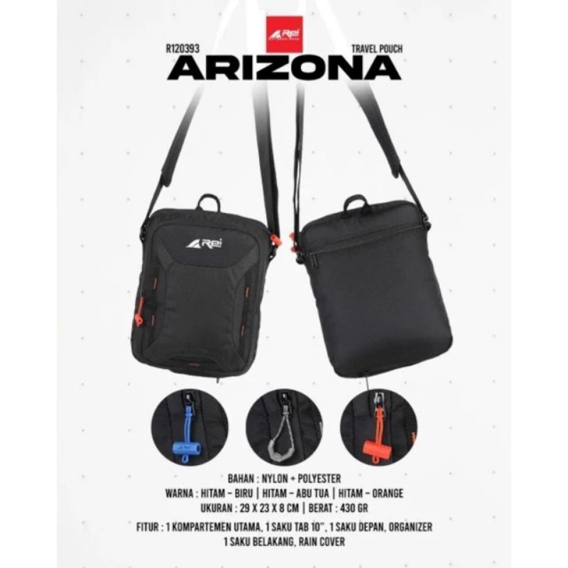 Tas Selempang Pria ARIZONA TAB 10 AREI OUTDOORGEAR - Travel Pouch Pria REI ARIZONA BLK TAB 10 - Tas 