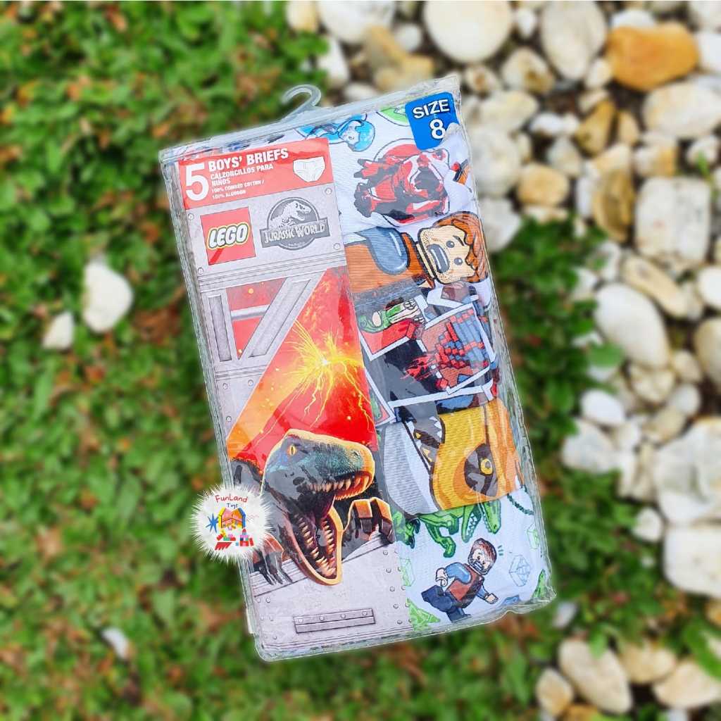 Lego Ninjago Jurassic World 5pc Briefs set For Boys