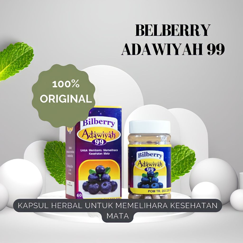 BILBERRY ADAWIYAH 99-Kapsul Herbal Untuk Membantu Memelihara Kesehatan Mata Terbukti Ampuh(100%ORIGI