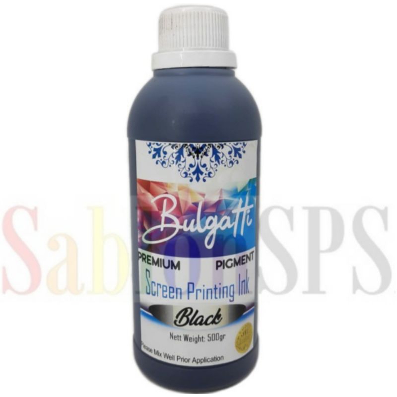 BIANG WARNA BULGATTI PEWARNA SABLON  BLACK HITAM PIGMENT SABLON  1KG