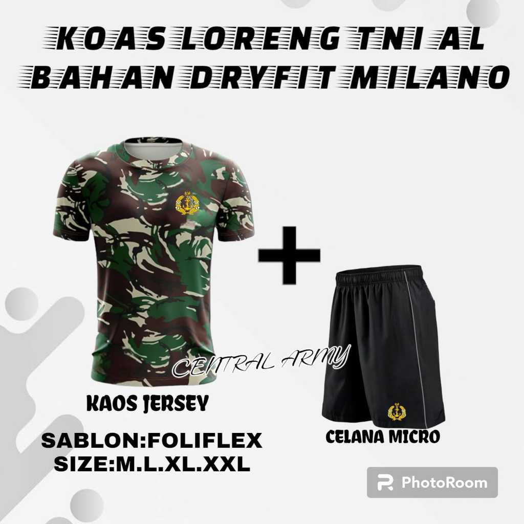 Kaos Loreng TNI Baju Loreng TNI AL Kaos Loreng Bahan DRYFIT MILANO