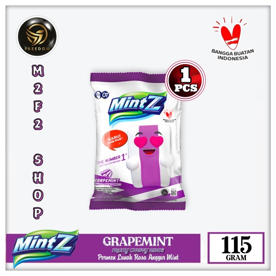 

Mintz Grapemint Fruity Chewy Mints | Permen Lunak Rasa Anggur - 115 gr (Kemasan 1 Pack)