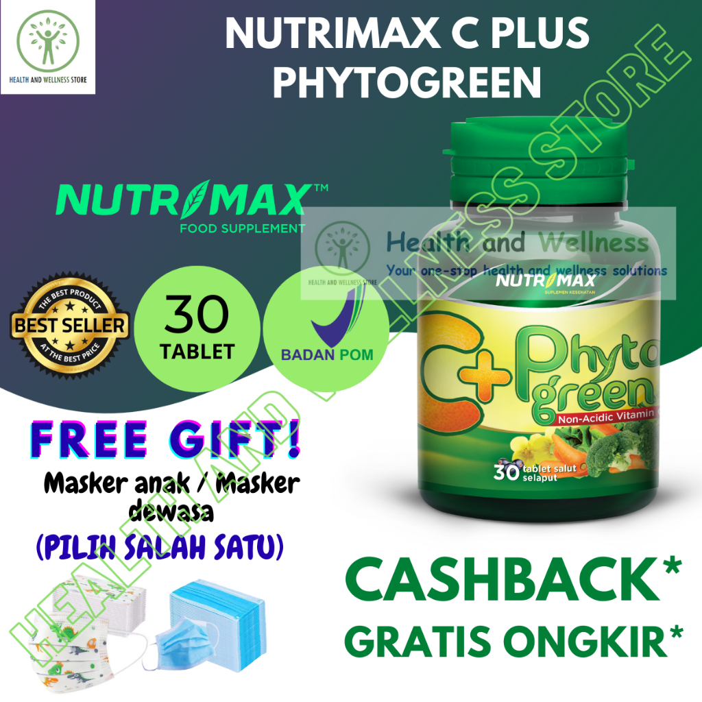 Nutrimax C+ Plus Phytogreen 30 Tablet Vitamin C C Plus Sayuran Pencernaan