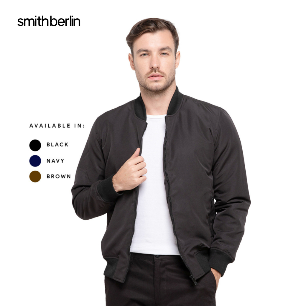 Smith Berlin Jaket Bomber Pria Origin Series Bahan Polyster Nilon Resleting Tebal Water Resistant