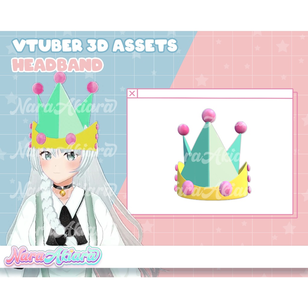 Aksesoris Bando 3D Tambahkan Kepribadian pada Karakter Vtuber Anda, Bando Premium Vtuber, Produk 3D 