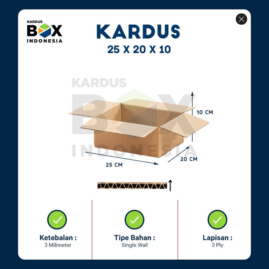 

Packing Kardus Karton Box Pindahan 25cm x 20cm x 10cm Box Polos