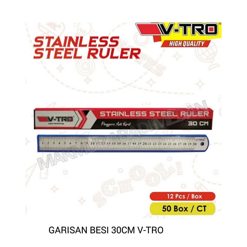 

(1Pcs) Penggaris Besi 20 30cm Garisan Besi Stainless Steel Ruler Besi