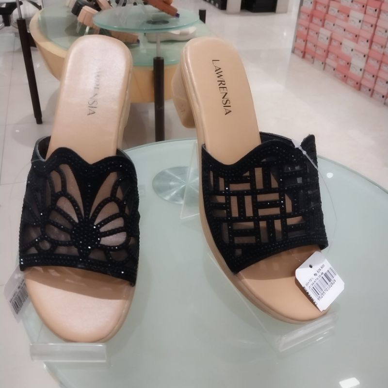 sandal wanita heels kotak 3cm LAWRENSIA ori