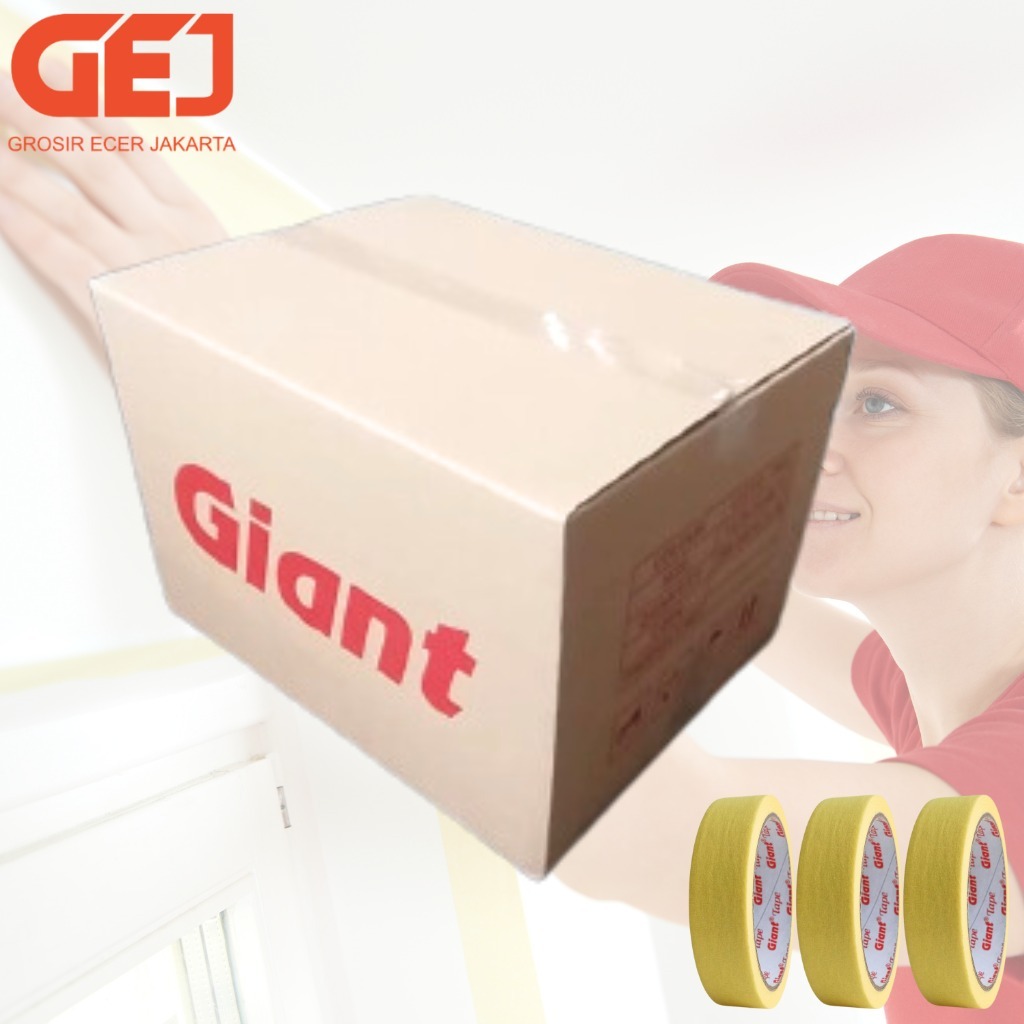 

1 DUS - Lakban Kertas | Masking Tape GIANT | 23mm x 18meter | Khusus GRAB-GOJEK
