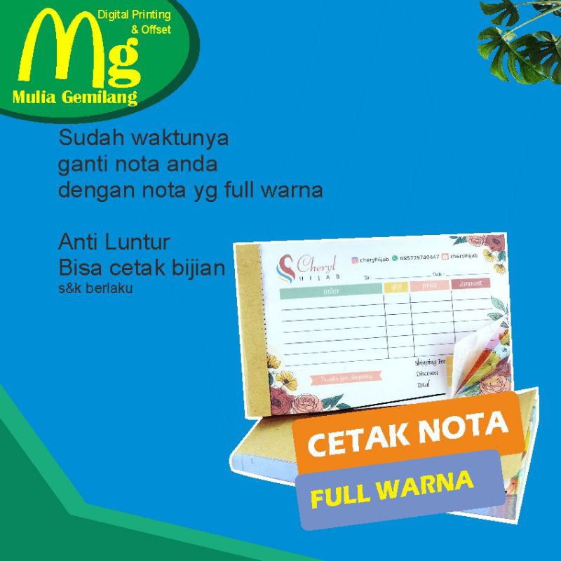 

CETAK NOTA tulis full warna