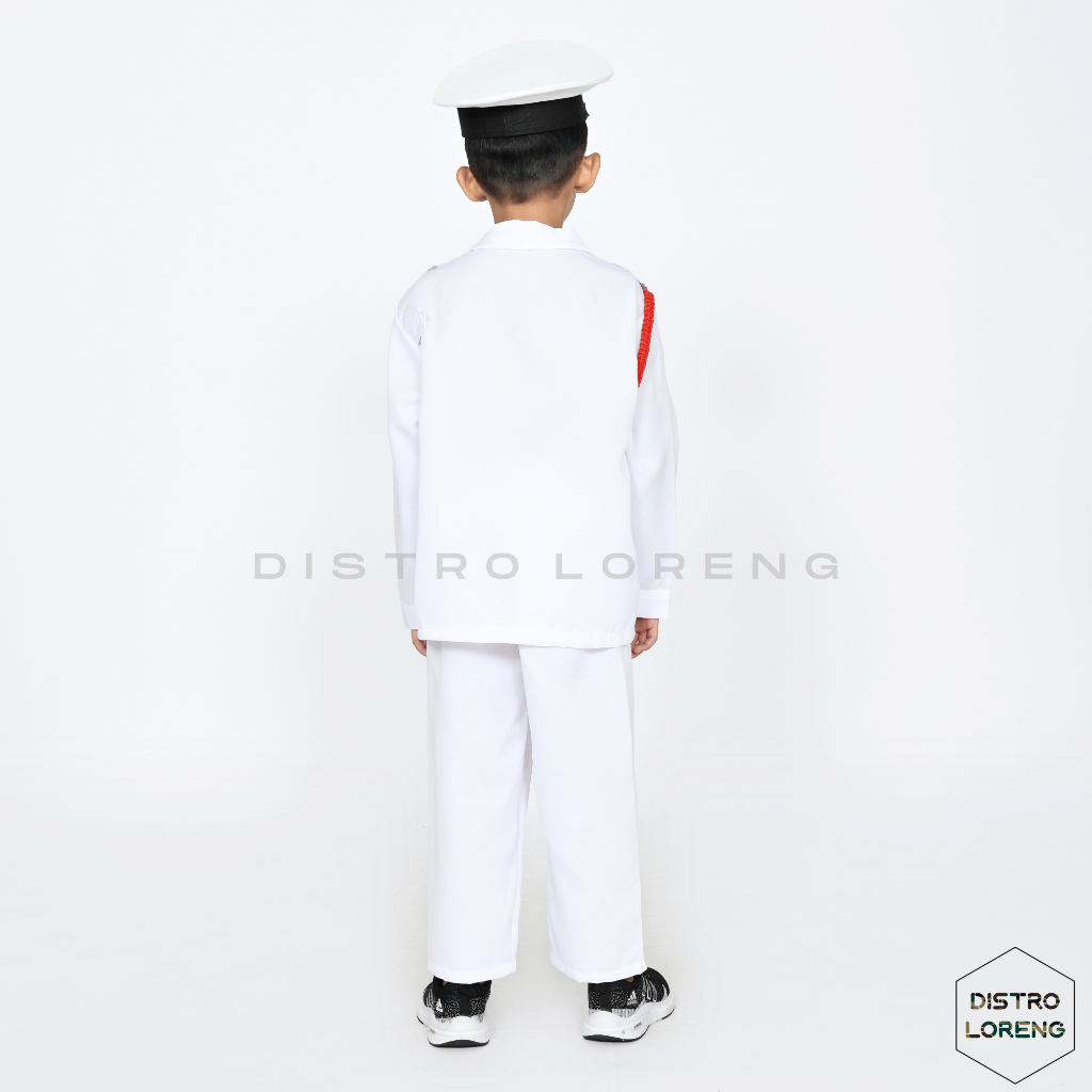 RB Baju Profesi TNI AL PDL Anak Laki-laki Setelan Kostum Karnaval Anak Usia 3-8 Tahun
