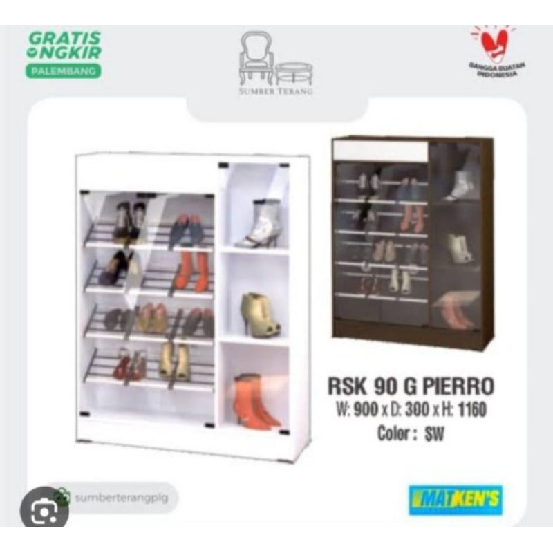 Rak Sepatu Kaca 90 G Pierro