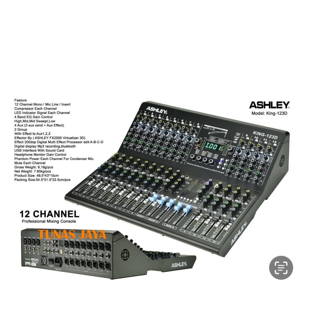 MIXER ASHLEY KING123D KING12 3D KING123 D Effect 200dsp Digital Multi Effect Processor edit A-B-C-D 