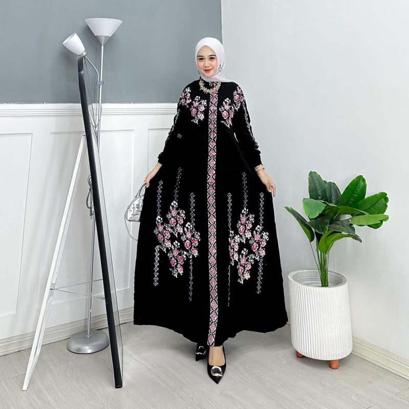 Gamis Motif Hitam Gamis Abaya Hitam Motif Gamis Rayon Motif Hitam Gamis Hitam Kekinian Gamis Hitam p