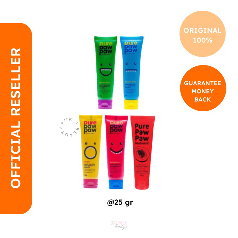 PURE PAWPAW - Lucas Pawpaw Ointment Original Strawberry Passion Fruit Watermelon Grape Fullsize 25gr