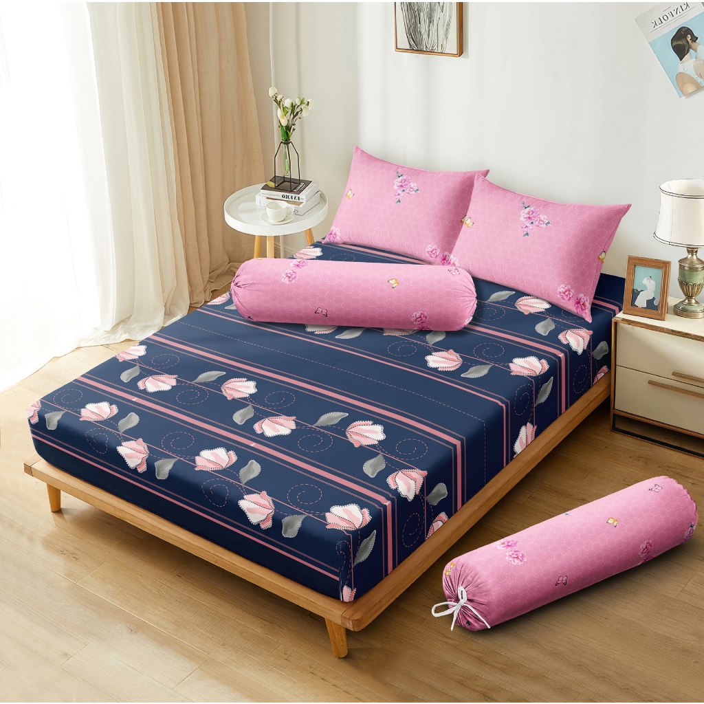 Aloha - Sprei King 180x200 Tinggi 20 Bantal 4 - Laura