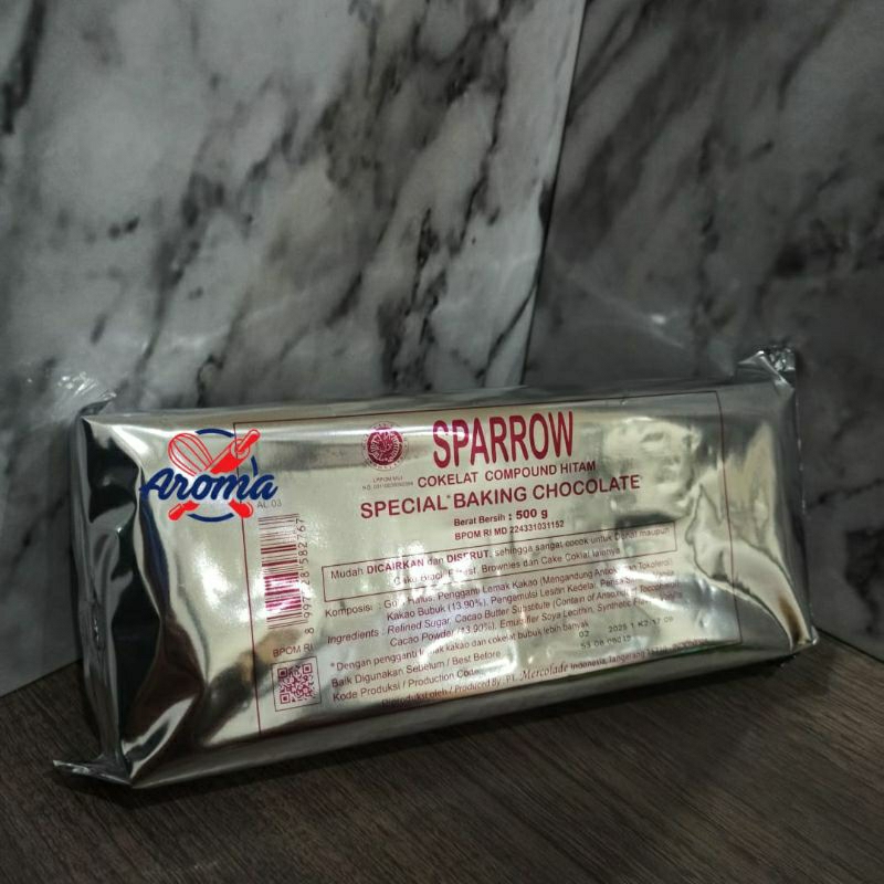 

500 gr Baking Chocolate Sparrow Compound | Coklat Batang