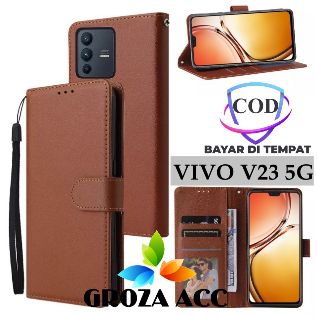 Flip Case VIVO V23 5G Case Wallet Kulit Casing Dompet Case Wallet Leather Flip Case VIVO V23 5G Casi