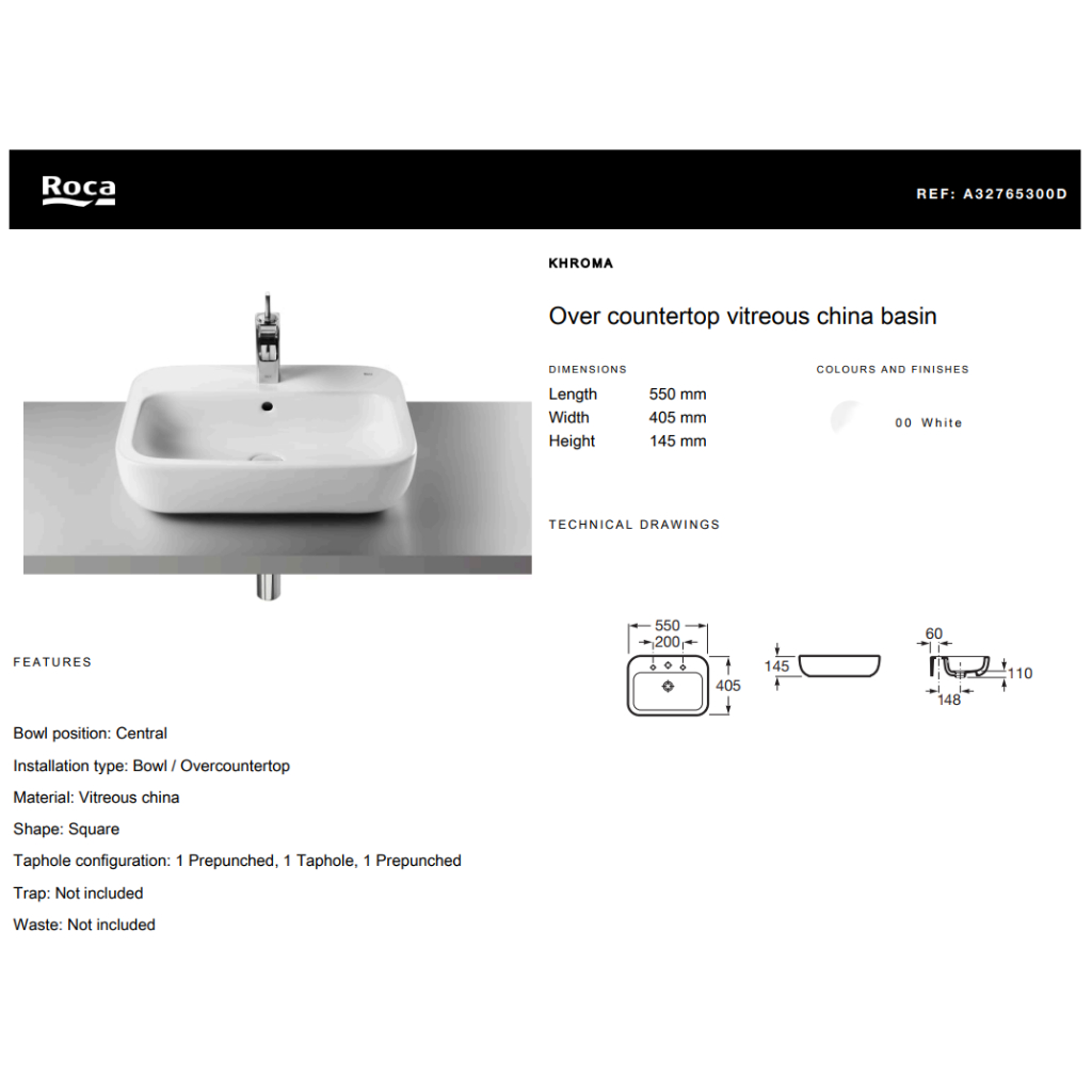 Wastafel Meja Roca Khroma