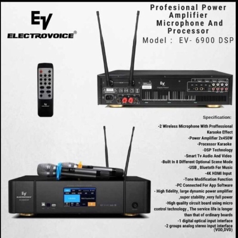 Power Amplifier Microphone Electrovoice EV 6900 DSP