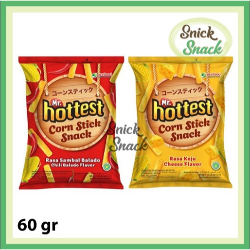 Mr Hottest Corn Stick Snack Stik Jagung Stick Rasa Sambal Balado Keju 60 gr Snack Cemilan Enak