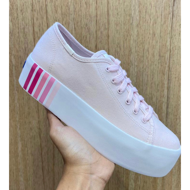 KEDS-TRIPLE UP CANVAS FOXING  LIGHT PINK