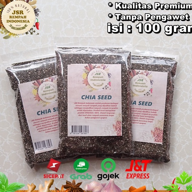 

→➘✹ CHIA SEED MEXICO ORGANIC ASLI ISI 100 GRAM KUALITAS PREMIUM JSR REMPAH Best Seller