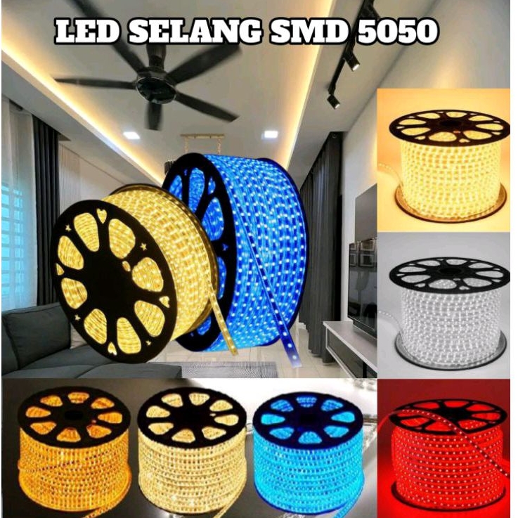 LAMPU LED SELANG LAMPU HIAS PLAFON SMD 5050 SUDAH TERMASUK SOKET PANJANG LAMPU 1 2 3 4 5 6 7 8 9 10 