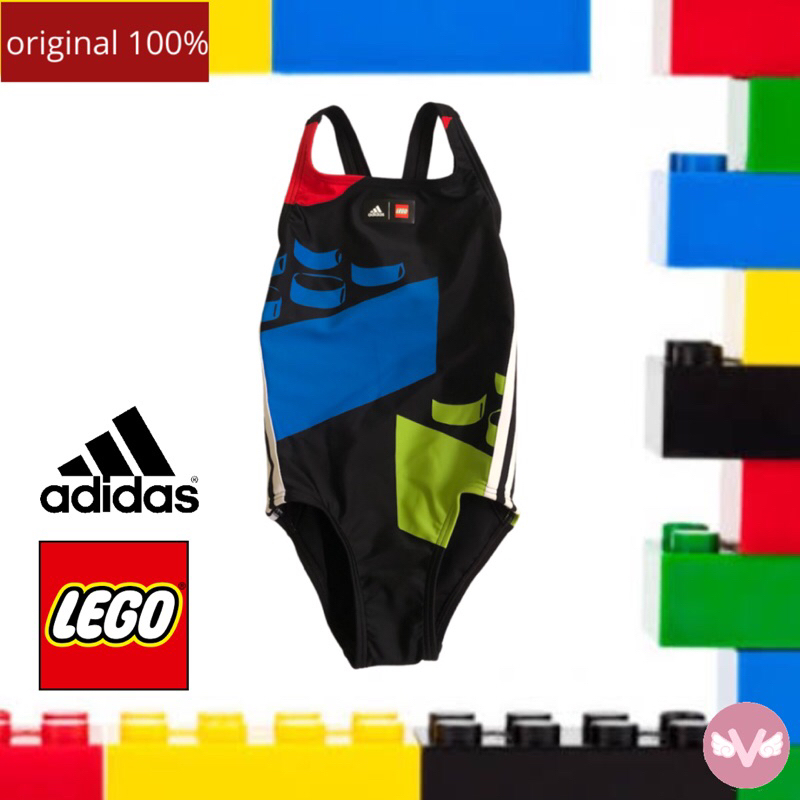 Adidas swimsuit Baby Kids Lego Baju Renang Anak Perempuan Adidas Original 100% Baju Renang Adidas Le
