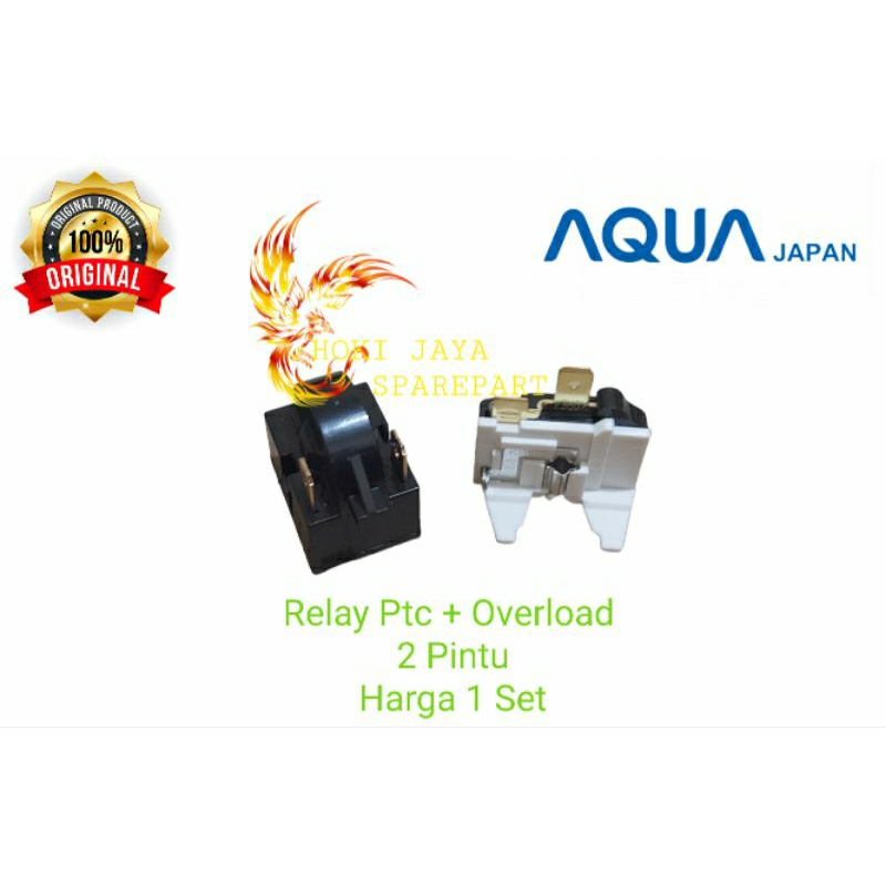 1 Set Relay Ptc Overload Kulkas 2 Pintu AQua