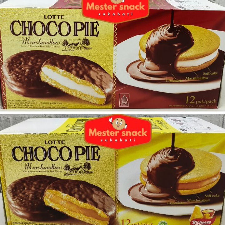 

↑❂❉ Lotte Chocopie Marshmallow (1 pack isi 12 pcs) Terkini