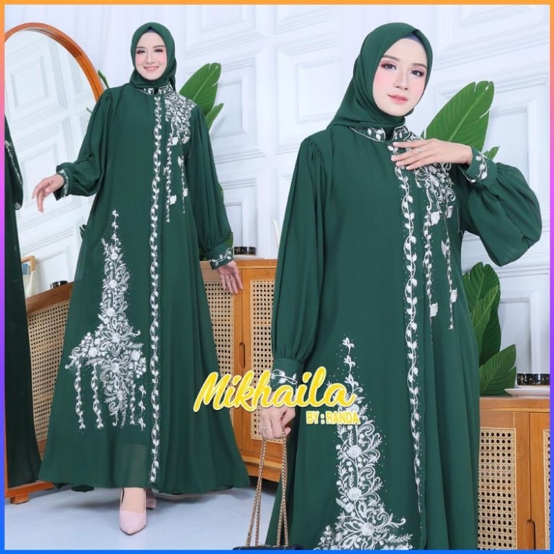 (COD)Gamis set hijab ayu amanda//gamis cerutty baby doll//gamis bordir//gamis pesta//gamis terbaru//