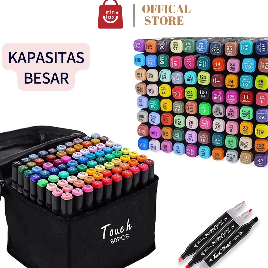 

Jual 【Harga-Minimum】COD Touch 168/80/60/36/12 Warna Sketsa Spidol Umum General Marker Set Animation Markers Produk Keren