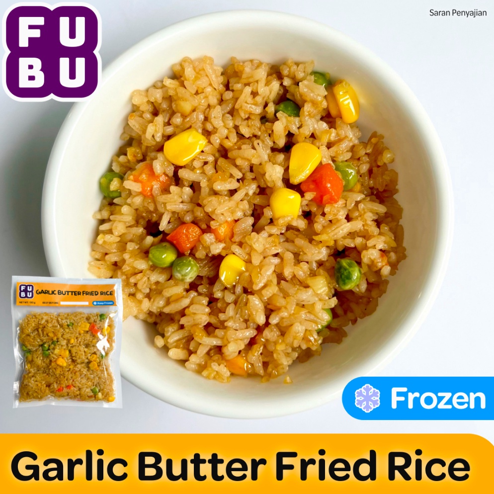 

GROSIR MURAH FUBU Garlic Butter Fried Rice - Nasi Goreng Bawang Putih - Satu Porsi Lauk Instan Frozen Food