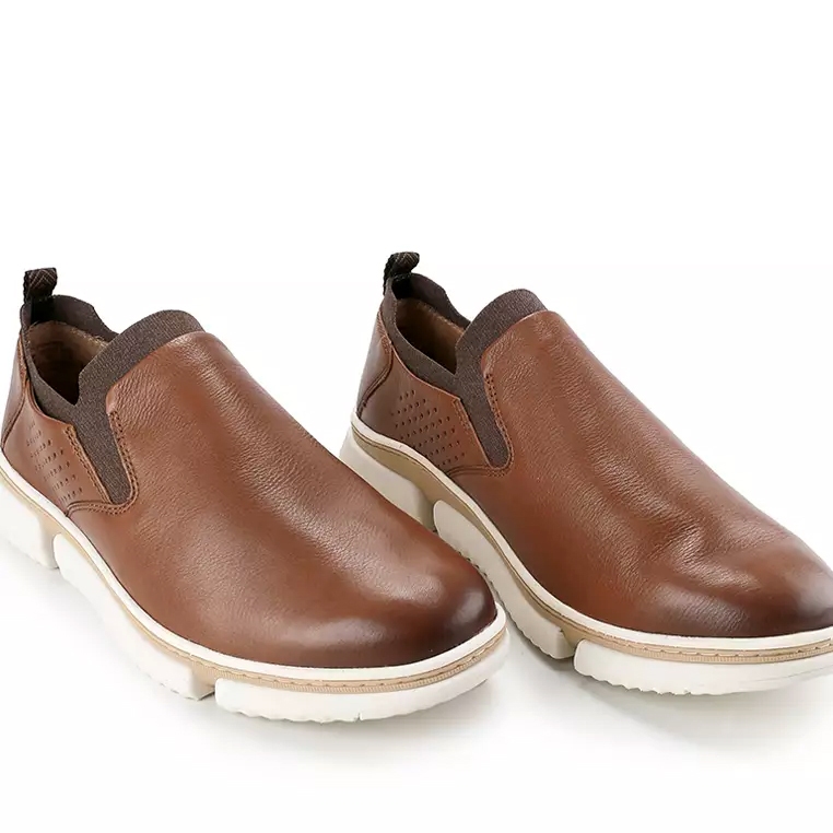 HM103 SEPATU PRIA SLIP ON HUSH PUPPIES ORIGINAL KULIT ASLI ORI COKLAT