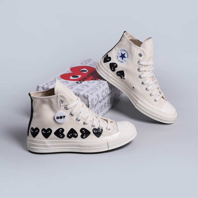 Converse CDG Play High Multi Heart White