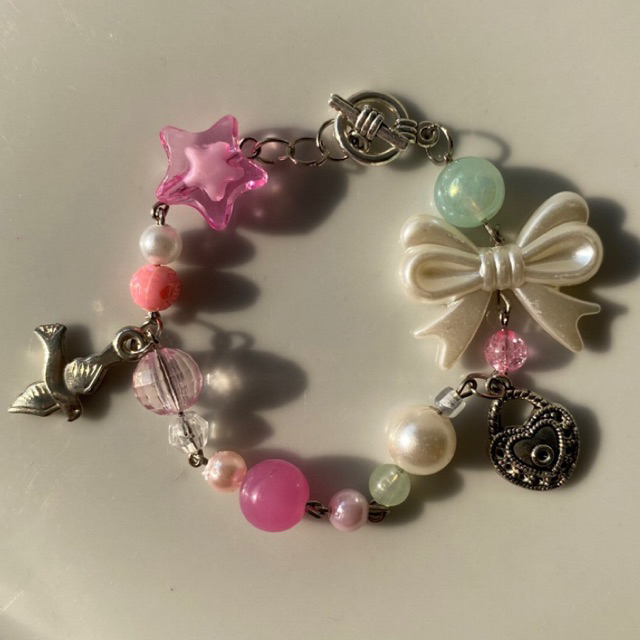⋆˚✿˖°handmande bracelet coquette jewerly fairy grunge beads